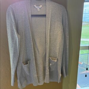 Time and Tru Heather Gray Open Cardigan